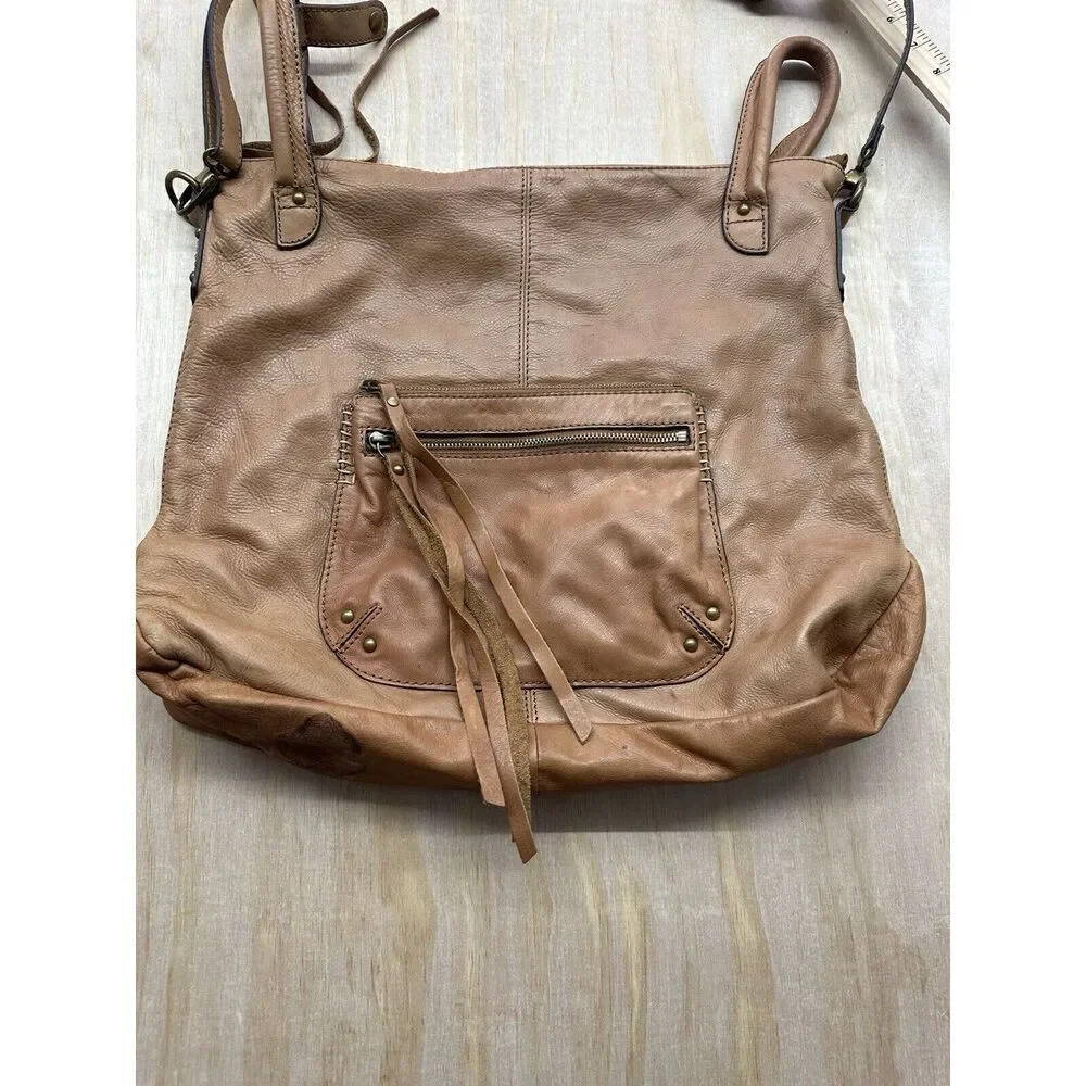 Vintage Lucky Brand Suede Brown Slouchy Hobo Large Crossbody Bag - Picture 7 of 11